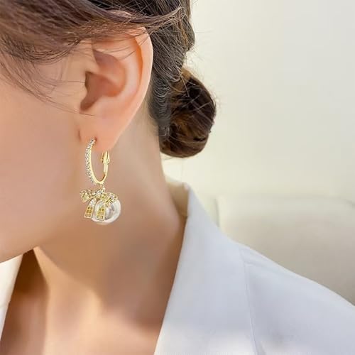 Bow Earrings Red Earrings for Women Dangle Cute Earrings Red Stuff Jewelry Outfits Accessories Gifts for Girls - color: C6:gold bow earrings