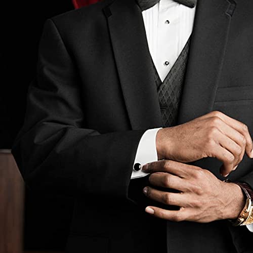 Men's Cufflinks & Tuxedo Studs Set - 316L Stainless Steel Formal Wedding Jewelry, Groomsmen Gift Set with Gift Box - color: 8pcs gold