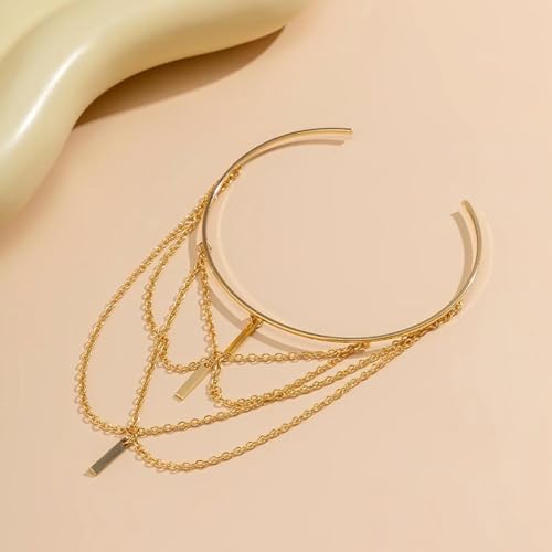 Harry and Henry Arm Cuff Gold Upper Arm Jewelry for Women Adjustable Open Cuff Bangle Bracelets Armband Jewelry Summer Outfits for Women 2026 - color: D:Gold Arm Cuff