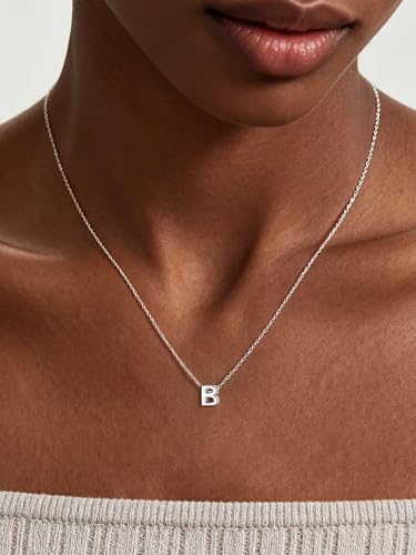 ChicSilver 925 Sterling Silver Initial Necklace for Women Dainty Letter Jewelry Personalized Gift - style: 18.R