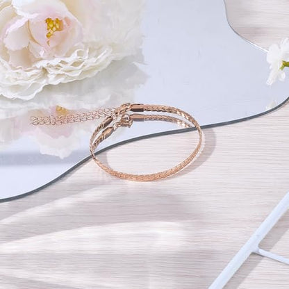 Gold Chain Bracelet for Women Men Stainless Steel Cuban Link Bracelet Trendy Dainty Stackable Snake Chain Gift for Birthdays Anniversaries Father's Day Christmas - color: Gold