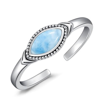 Gemstone Toe Rings Adjustable 925 Sterling Silver Open Band Toe Rings Jewelry Gifts for Women