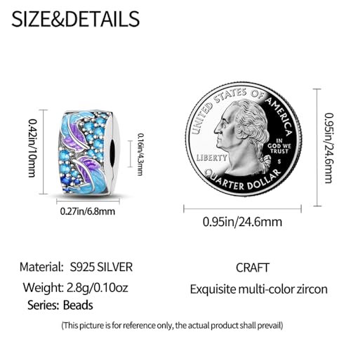 Pandach 925 sterling silver Clip Spacer Charm for Bracelet Clip Lock Stopper Bead Spacer European Openable Beads 2Pcs - style: 2-PAC614