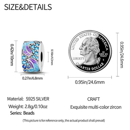 Pandach 925 sterling silver Clip Spacer Charm for Bracelet Clip Lock Stopper Bead Spacer European Openable Beads 2Pcs - style: 2-PAC614