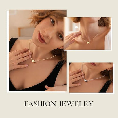 Turandoss Heart Initial Necklace A-Z Letter Teen Girl Gifts Trendy Stuff | Heart Initial Necklaces, 14K Gold Plated, A-Z Letter Pendant Necklace, Birthday Gifts for Women Teen Girls Trendy Jewelry - color: Gold, style: R