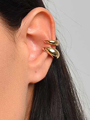 Ear Cuffs for Women – Clip On Cartilage Hoop Earrings – Huggie Hoop Earrings Jewelry Gifts - color: E