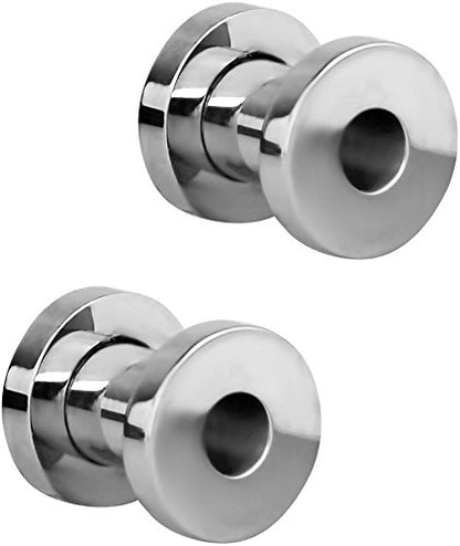 Forbidden Body Jewelry 1.2mm - 16mm Surgical Steel Ear Gauges Screw Fit Tunnels, Tunnel Plug Earrings Sold as a Pair - style: 5mm (4 Gauge)