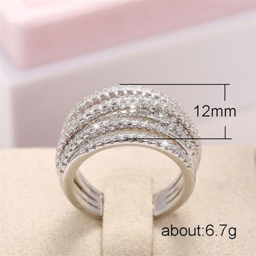 PAVOOI 14K Gold Plated X Ring Simulated Diamond CZ Criss Cross Ring for Women Juude Jewelers Silver Rose Gold Braided Wrap Knot Style Promise Statement Cocktail Party Ring(Silver.E-US Code-6) - color: SILVER.E, size: (US Code-6)