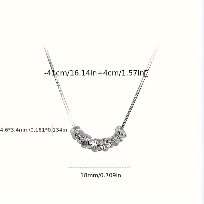 1 Pc, Silver Tone Snake Chain, Spiral Barrel Pendant Necklace, Minimalist Dainty Style, Trendy Outfit Matching (Silver)