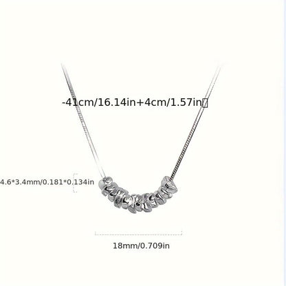 1 Pc, Silver Tone Snake Chain, Spiral Barrel Pendant Necklace, Minimalist Dainty Style, Trendy Outfit Matching (Silver)