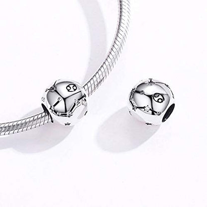 Constellation Charm 925 Sterling Silver Birthstone Bead for Pandora Charms Bracelet-Gift for Anniversary Birthday Christmas Day - color: Cancer（6.22-7.22）