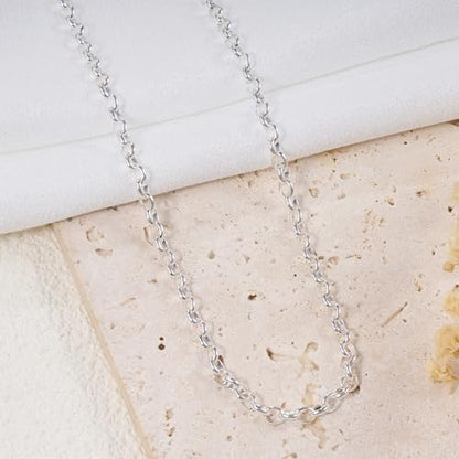 GTVOODX 16.4 Feet Silver Stainless Steel Chain Bulk for Permanent Jewelry | Rolo Link Cable Chains Roll Spool for DIY Necklace Bracelet Jewelry Making - color: Silver Rolo Chains