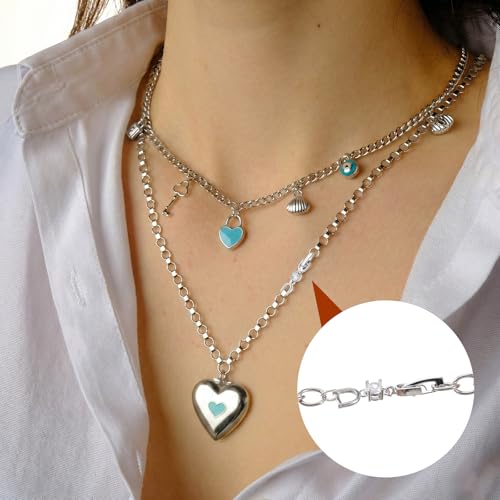 Foldover Clasp Extender Foldover Extension Jewelry Clasps 4 Pcs Silver Plated Fold Over Clasp Necklace Extension Clasps Metal Bracelets Extenders Small Fastener for Women Jewelry Making Repair Kit