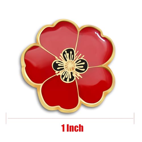 2/20/50/100Pcs Memorial Day Veterans day Flower Enamel Lapel Pin 1“, Souvenir For Men Women Clothes Bags Hats - color: 20-Pack