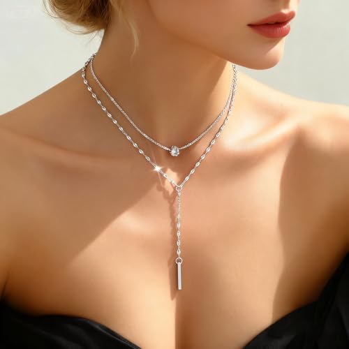 Otxas Lariat Necklace for Women Long Y Shaped Necklaces for Women Drop Necklace Y Shaped Jewelry - color: Style 3