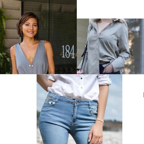 80PCS/40PCS Safety Pin, Faux Pearl Brooch, Clip, Cover Up Buttons for Clothing Dresses Sweater Neckline Decoration Accessories, Pant Waist Tightener, DIY Clip Charm for Women Girls - size: Small
