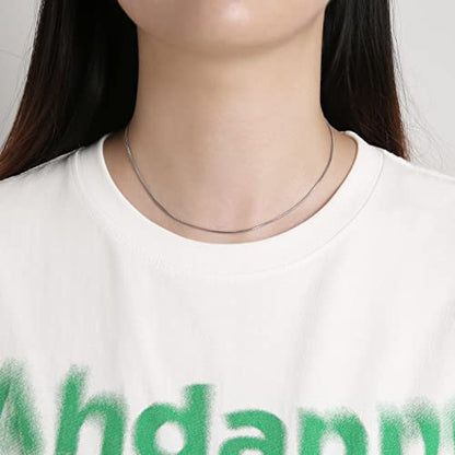 HZMAN Snake Chain Necklace for Men Women Thin Stainless Steel Chain Necklace Hip Hop Men's Choker Necklace 16"-30" Jewelry Gift - color: 1.2mm-Silver, size: 20.0In