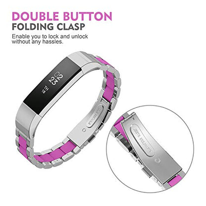 Compatible with Alta Bands Metal, Special Edition Replacement for Alta HR Stainless Steel Bands Adjustable Accessory Wristband Small Large for Alta Bracelet Women Men - color: B5-Silver-Rose