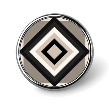 Geometric Blocks And Lines Minimal Neutral Round Brooch Pin Fashion Badge for Men Women Collar Pin Jacket Dress Backpack Accessories