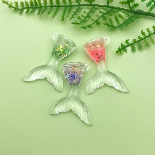 Sailanzi 18pcs Resin Ocean Tail Set Pendant Jewelry Making DIY Keychain Earrings Pendant Various Design Charms for Jewelry Making Bracelets Necklace (SN770) - color: SN770