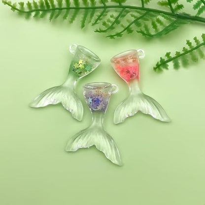 Sailanzi 18pcs Resin Ocean Tail Set Pendant Jewelry Making DIY Keychain Earrings Pendant Various Design Charms for Jewelry Making Bracelets Necklace (SN770) - color: SN770