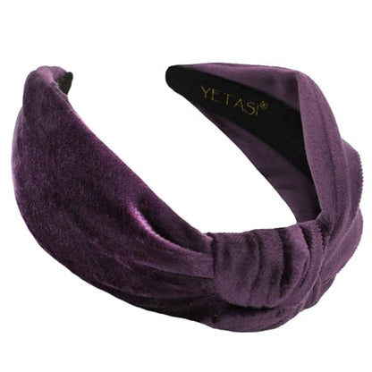 Headbands for Women Royal Purple Velvet Knotted Headband is a Trendy Top Knot Head band Fashion Womens Designer Girls Hair - color: Royal Purple