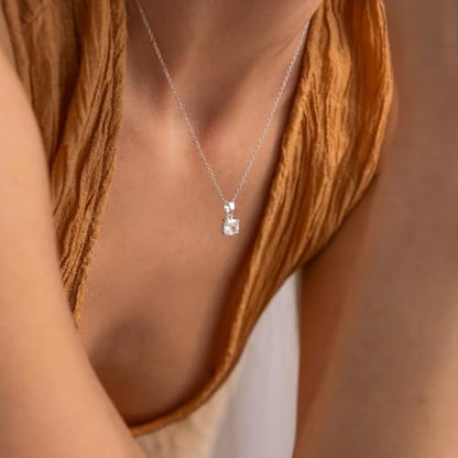 Dainty Silver Gold Necklaces for Women Cute Station Choker Simulated Diamond Necklace Simple Layering CZ Necklace Trendy Jewelry Gifts - color: Silver, style: Square