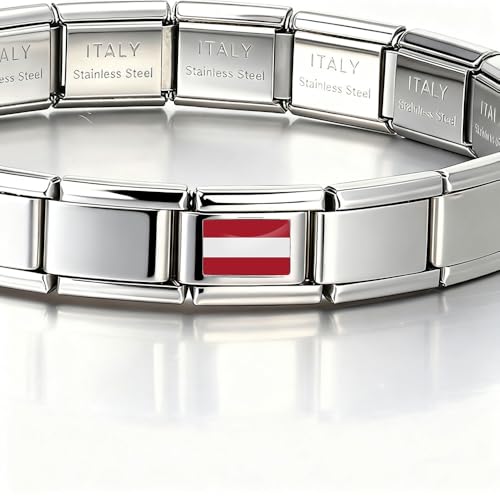 Italian Bracelet Charm,9mm,United Arab Emirates,Country & Culture > Flag - color: Austria