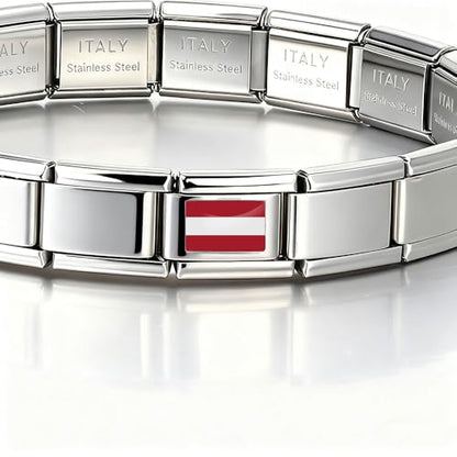 Italian Bracelet Charm,9mm,United Arab Emirates,Country & Culture > Flag - color: Austria