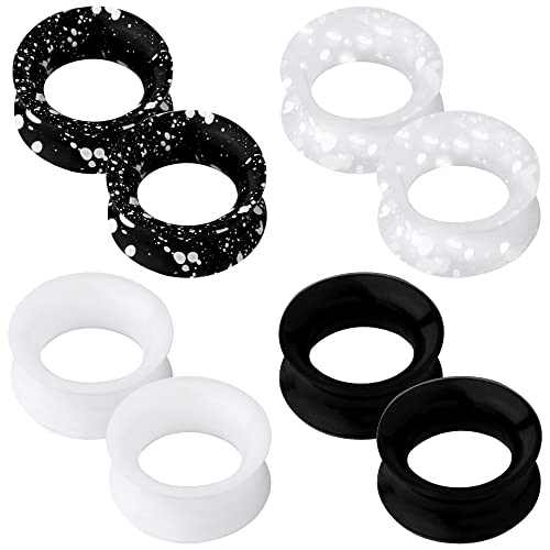 OUFER 8PCS Silicone Ear Gauges Flexible Ear Tunnels Plugs Stretchers Expander Double Flared Flesh Ear Piercing Jewelry for Women Men - color: 9/16"(14mm)
