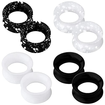 OUFER 8PCS Silicone Ear Gauges Flexible Ear Tunnels Plugs Stretchers Expander Double Flared Flesh Ear Piercing Jewelry for Women Men - color: 9/16"(14mm)