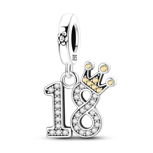 Hapour 925 Sterling Silver Charms for Bracelet Necklace Dangle Pendant Bead | Bear Charm, Elephant Zebra Cat Dream catcher Family Birthday European Jewelry Charm, For Women Mom - color: Silver CZ 18-shaped