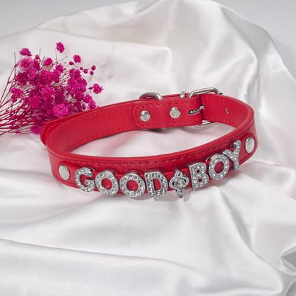 Red Choker Necklace for Women Men, Leather Choker Collar Gothic Body Chain, Rave Punk Goth Jewelry for Rave Halloween Sexy Cosplay - style: GOOD BO