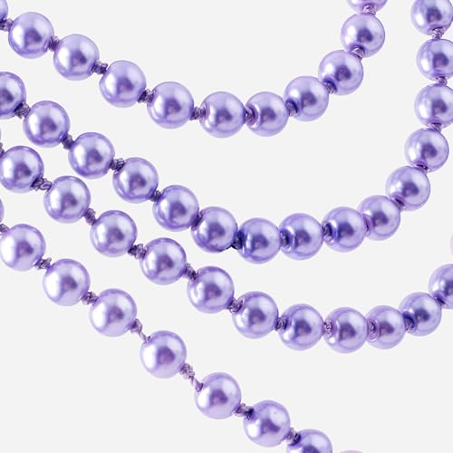 BABEYOND Long Pearl Necklace Faux Pearls Necklace Set Beaded Long Pearls Necklace 1920s Gatsby Costume Jewelry - color: Purple