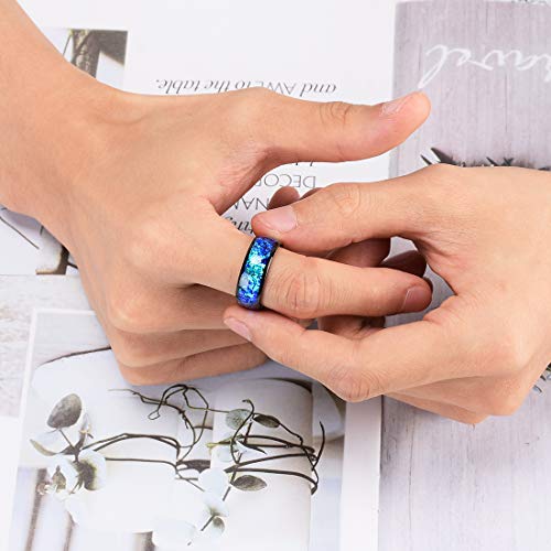 King Will 4mm 6mm 8mm Tungsten Carbide Wedding Band for Men Size 5-15 - color: A-8mm blue-purple