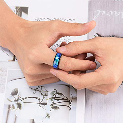 King Will 4mm 6mm 8mm Tungsten Carbide Wedding Band for Men Size 5-15 - color: A-8mm blue-purple