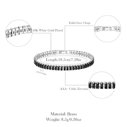 HZMAN Crystal Necklace Bracelet Jewelry Set for Women Dainty Rhinestone Choker Necklace Tennis Bracelet Cubic Zirconia Bridal Wedding Jewelry - color: Black