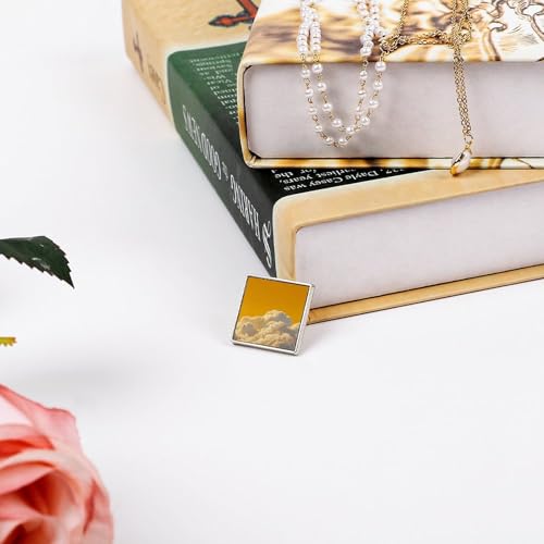 Yellow Sky Airbrush Minimalist Unisex Brooches & Pins Square Lightweight Lapel Badge Jewelry for Clothing Shawl Hat