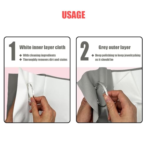 3-Pack Multi-Layer Jewelry Cleaning Cloths 10"x12" Large | Multi-layer cloths，Safe on Gold silver platinum，Restores shine，Removes tarnish，Reusable lint-free