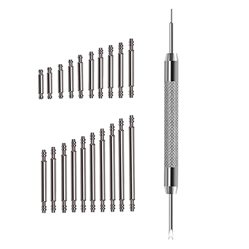 Ginsco 460 Pcs 6-25mm Diameter 1.5mm Stainless Steel Watch Band Spring Bars Link Pins with Strap Link Pin Remover Watch Repair Kit