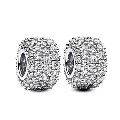 Annmors S925 Clip Spacer Safety Chain Stopper Charms for Pandora, Gift Mom Daughter Friend Sister Wife Grandma Girlfriend Fmaily On Christmas Mothers Valentines Halloween Graduation - color: C02-2pcs Sliver Clear Spacers