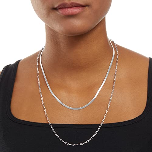 Amazon Essentials 14K Gold Plated Paperclip Chain Necklace - color: Silver, size: 24"