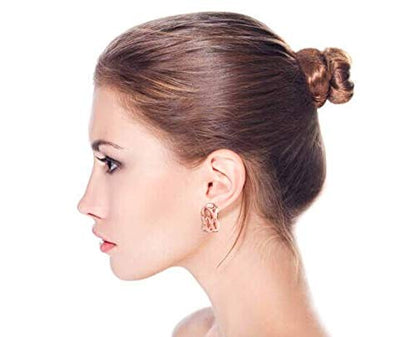Bling Jewelry Casual Wide Criss Cross Clip On Earrings For Women Lightweight Non Pierced Ears Rhodium Plated Rose Yellow Gold Plated - color: Pink