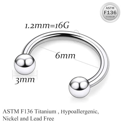 Ruifan 20G 18G 16G 14G 12G Horseshoe Nose Ring Titanium Septum Rings Piercing Jewelry Cartilage Conch Helix Rook Lip Tragus Earring Hoop Eyebrow Retainer For Women Men 6mm 8mm 10mm 12mm 14mm 16mm 19mm - size: Ball: 16G - 6MM