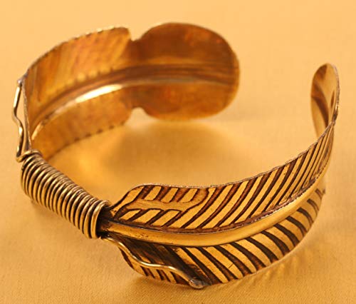 Touchstone Indian Bollywood Desire Brass Base Exotic Workmanship Free Size Cuff Bracelet in Antique Gold Or White Or Copper Tone for Women. - style: D054 Antique Gold 2