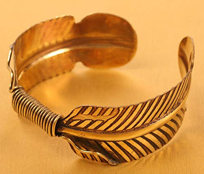 Touchstone Indian Bollywood Desire Brass Base Exotic Workmanship Free Size Cuff Bracelet in Antique Gold Or White Or Copper Tone for Women. - style: D054 Antique Gold 2