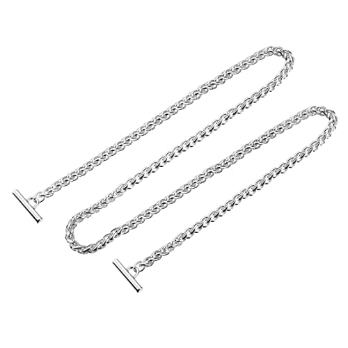 uxcell Iron Flat Chain Strap, 47" Handbag Chains Accessories Purse Chain Straps with Toggle Clasps for Shoulder Bags Cross Body DIY, Silver Tone - color: Silver Tone, size: 47"