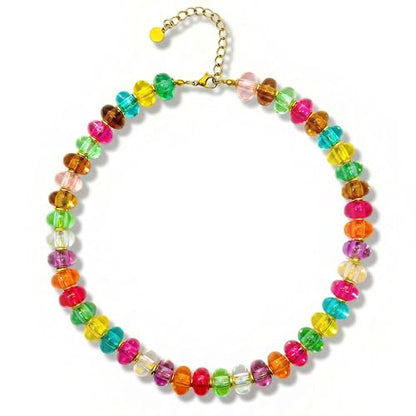 Chunky Beaded Necklace for Women, Colorful Trendy Statement Summer Jewelry Gift - color: necklace-26