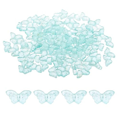 PATIKIL Butterfly Beads, 100Pcs Crystal Butterfly Beads Translucent Czech Glass Beads Spacer Bead for DIY Jewelry Making Bracelets Necklace - color: Green