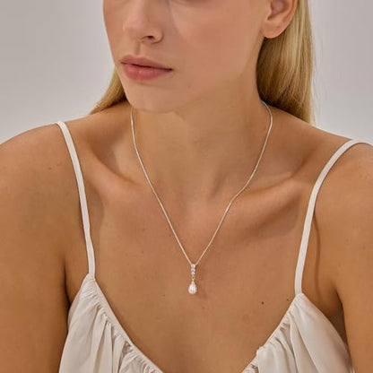 Plenky Pearl Necklaces for Women-14k Gold Plated Layered-Single Pearl Necklace Simple Pearl Choker Necklaces for Women Trendy Cute Gold Necklace Jewelry for Women Gifts - style: 3 CZ Pearls Necklace